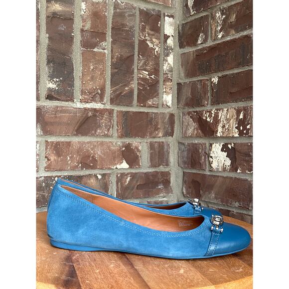 Coach Leila Ballet Suede - Ink Blue Size 11B - Picture 4 of 8